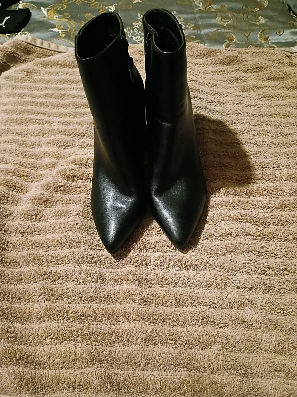 Sugar Black Pointed Toe Ankle Booties